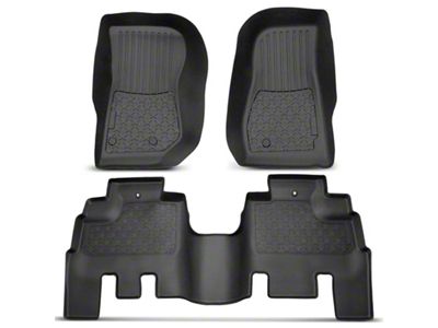 Front and Rear Floor Liners; Black (12-18 Jeep Wrangler JK 4-Door)