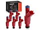 Fuel Injector Kit; Set of 6; Red (99-04 4.0L Jeep Grand Cherokee WJ)