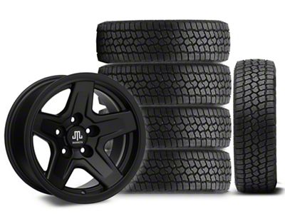 15x8 Mammoth Boulder Wheel & 31in Milestar All-Terrain Patagonia AT/R Tire Package; Set of 5 (97-06 Jeep Wrangler TJ)