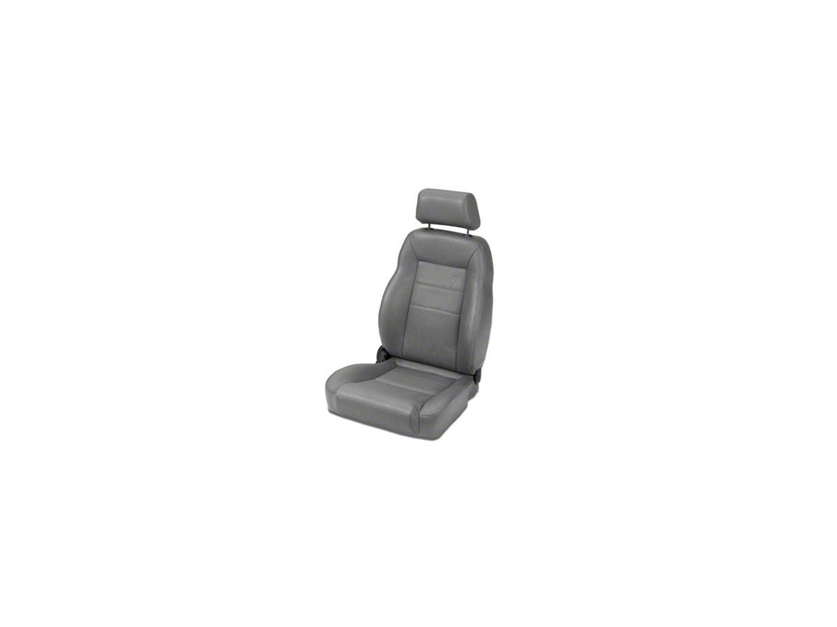 Bestop 39450-09 TrailMax II Pro Charcoal All-Vinyl Front High Back Passenger-Side Jeep Seat for 1976-2006 Jeep CJ and Wrangler 