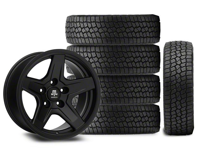 17x9 Mammoth Boulder Wheel & 33in Milestar All-Terrain Patagonia AT/R Tire Package; Set of 5 (07-18 Jeep Wrangler JK)