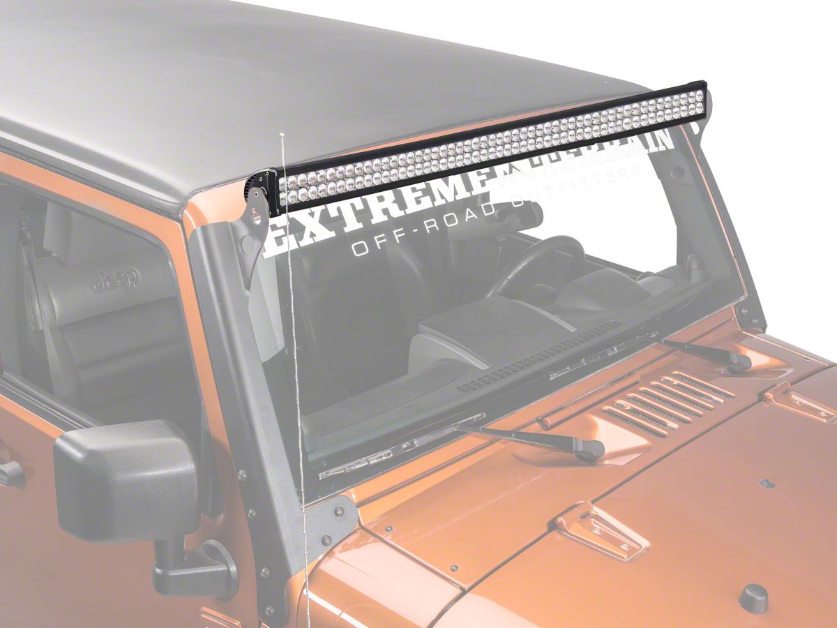50/" LED LIGHT BAR+3/"x3/" LED Flood+Mounting Bracket fit 97-06 Jeep TJ Wrangler