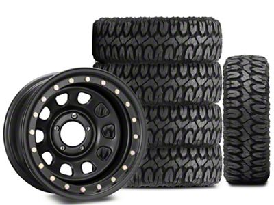 15x8 Pro Comp Wheels Series 252 Wheel - 35in 35x12.50R15 Milestar Mud-Terrain Patagonia M/T Tire; Wheel & Tire Package; Set of 5 (87-95 Jeep Wrangler YJ)