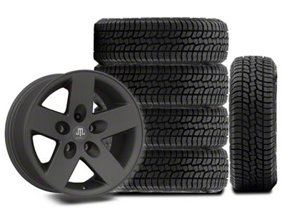 17x9 Mammoth Moab Wheel & 32in West Lake All-Terrain SL369 Tire Package; Set of 5 (18-24 Jeep Wrangler JL)