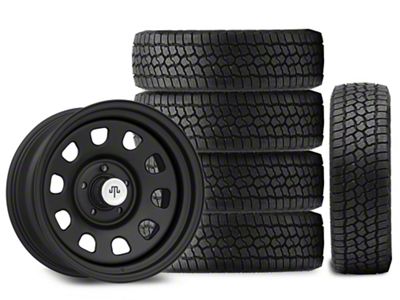 17x9 Mammoth D Window Wheel & 33in Milestar All-Terrain Patagonia AT/R Tire Package; Set of 5 (07-18 Jeep Wrangler JK)