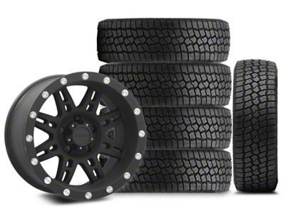 17x9 Pro Comp 31 Series Wheel & 33in Milestar All-Terrain Patagonia AT/R Tire Package; Set of 5 (07-18 Jeep Wrangler JK)