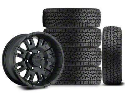 17x9 Pro Comp 01 Series Wheel & 33in Milestar All-Terrain Patagonia AT/R Tire Package; Set of 5 (18-24 Jeep Wrangler JL)