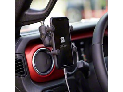 CMM Offroad A-Pillar Ball Mount Solution with 1-Inch Ball and Switch Panel Mount; Black (18-23 Jeep Wrangler JL)