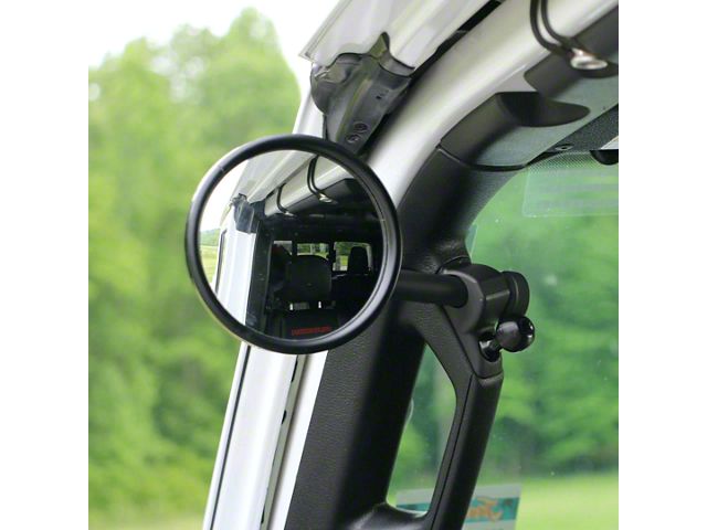 CMM Offroad A-Pillar Side Mirror with Base Mount and 6-Inch Arm; Black; Driver or Passenger Side (18-24 Jeep Wrangler JL)