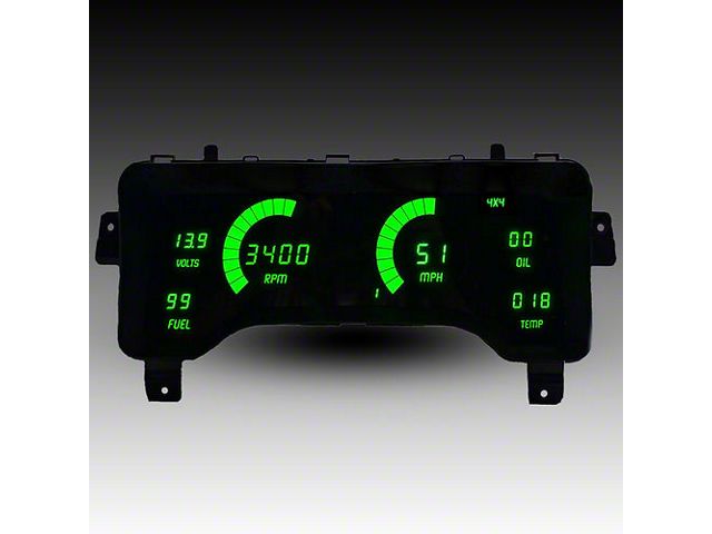 LED Digital Gauge Panel with GPS Sending Unit; Green (97-06 Jeep Wrangler TJ)