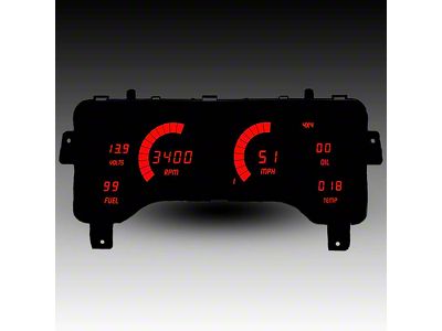 LED Digital Gauge Panel with GPS Sending Unit; Red (97-06 Jeep Wrangler TJ)