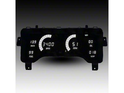 LED Digital Gauge Panel with GPS Sending Unit; White (97-06 Jeep Wrangler TJ)