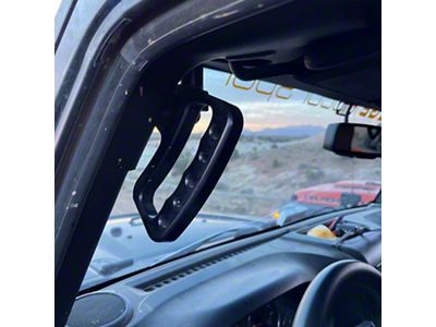 CMM Offroad Rear Loop Grab Handles; Black (07-18 Jeep Wrangler JK)