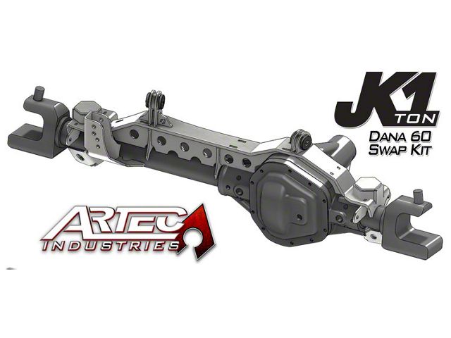 Artec Industries 1-Ton Front Dana 60 Axle Swap Kit with Adjustable Truss Upper Link Mount (07-18 Jeep Wrangler JK)