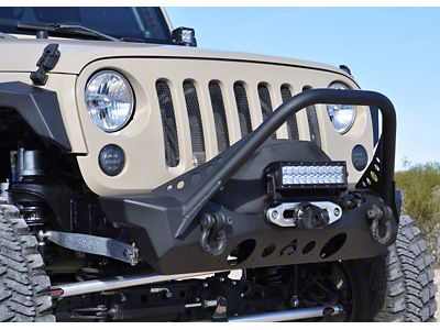 Artec Industries NightHawk Front Bumper with Mid Tube Stinger; Bare (07-18 Jeep Wrangler JK)