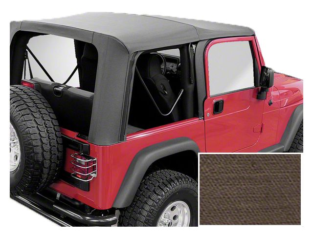 Rugged Ridge XHD Replacement Soft Top with Clear Windows; Khaki Diamond (03-06 Jeep Wrangler TJ, Excluding Unlimited)