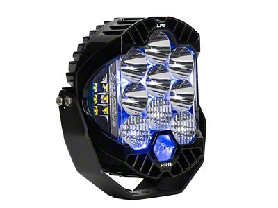 Baja Designs LP6 Pro LED Auxiliary Light Pod with Blue Backlight; Spot Beam; Clear (Universal; Some Adaptation May Be Required)