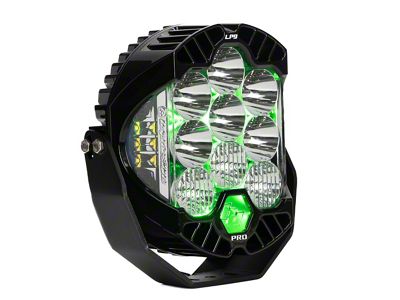 Baja Designs LP9 Pro LED Auxiliary Light Pod with Green Backlight; Spot Beam; Clear (Universal; Some Adaptation May Be Required)