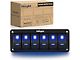Nilight 6-Gang Aluminum Rocker Switch Panel with Rocker Switches; Blue LED (Universal; Some Adaptation May Be Required)