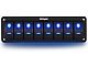 Nilight 8-Gang Aluminum Rocker Switch Panel with Rocker Switches; Blue LED (Universal; Some Adaptation May Be Required)