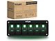 Nilight 6-Gang Aluminum Rocker Switch Panel with Rocker Switches; Green LED (Universal; Some Adaptation May Be Required)