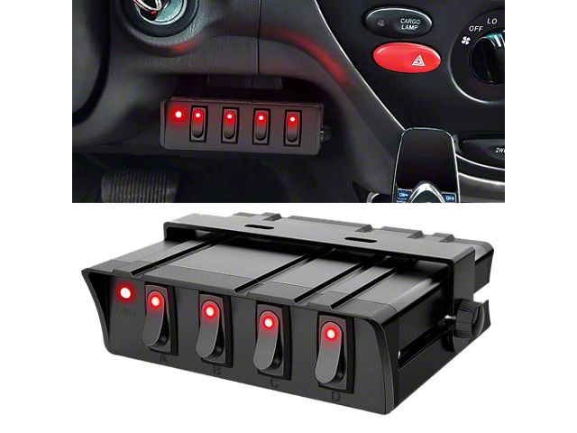 Nilight 4-Gang Rocker Switch Box SPST Toggle Switch Panel (Universal; Some Adaptation May Be Required)