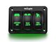 Nilight 3-Gang Aluminum Rocker Switch Panel with Rocker Switches; Green LED (Universal; Some Adaptation May Be Required)