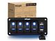 Nilight 4-Gang Rocker Switch Panel with Dual USB Chargers and Voltmeter; Blue LED (Universal; Some Adaptation May Be Required)