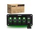 Nilight 4-Gang Rocker Switch Panel with Dual USB Chargers and Voltmeter; Green LED (Universal; Some Adaptation May Be Required)