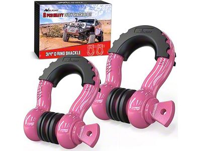Nilight 3/4-Inch D-Rings; Pink