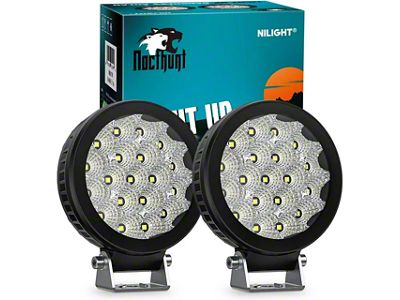 Nilight 4-Inch Round LED Lights; Flood Beam (Universal; Some Adaptation May Be Required)