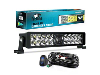 Nilight 14-Inch 5D Pro Night Vision Dual Row 12-LED Light Bar; Spot Beam (Universal; Some Adaptation May Be Required)