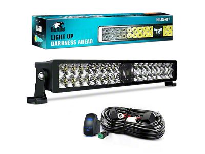 Nilight 22-Inch 5D Pro Night Vision Dual Row 37-LED Light Bar; Spot Beam (Universal; Some Adaptation May Be Required)