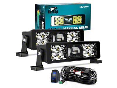 Nilight 8-Inch 5D Pro Night Vision Dual Row 9-LED Light Bar; Spot Beam (Universal; Some Adaptation May Be Required)