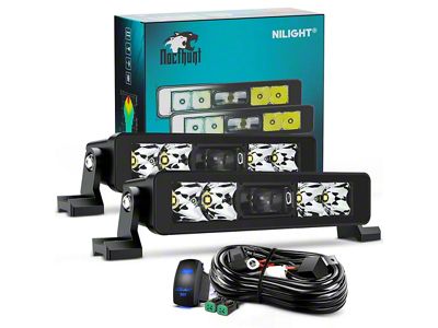 Nilight 8-Inch 5D Pro Night Vision Dual Row 5-LED Light Bars; Spot Beam (Universal; Some Adaptation May Be Required)
