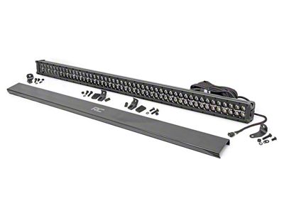 Rough Country 50-Inch Black Series White DRL Dual Row Straight LED Light Bar; Flood/Spot Combo Beam (Universal; Some Adaptation May Be Required)