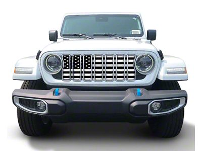 Under The Sun Inserts Grille Insert; Black and White (2024 Wrangler JL, Excluding Sport)