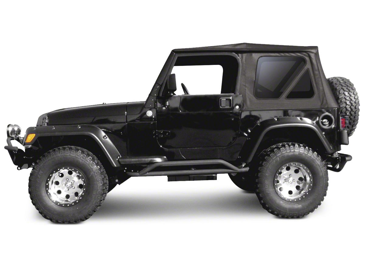 Jeep Wrangler Complete Soft Top with Clear Windows; Black Diamond (97-06 Jeep  Wrangler TJ w/ Half Doors, Excluding Unlimited)