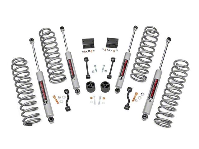 Rough Country 2.50-Inch Suspension Lift Kit with Premium N3 Shocks (2024 2.0L or 3.6L Jeep Wrangler JL 2-Door, Excluding Rubicon)