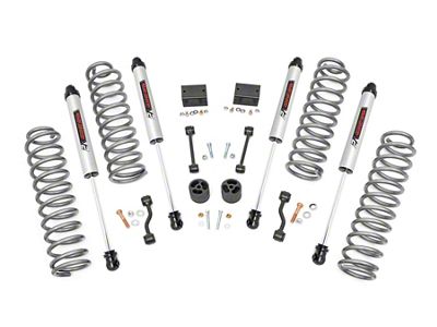 Rough Country 2.50-Inch Suspension Lift Kit with V2 Monotube Shocks (2024 2.0L or 3.6L Jeep Wrangler JL 2-Door, Excluding Rubicon)