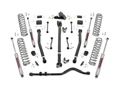 Rough Country 3.50-Inch Suspension Lift Kit with Adjustable Lower Control Arms and Premium N3 Shocks (2024 Jeep Wrangler JL 2-Door, Excluding Rubicon)