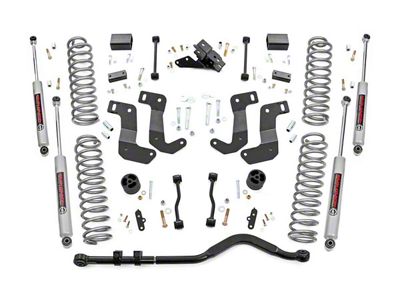 Rough Country 3.50-Inch Control Arm Drop Suspension Lift Kit with Premium N3 Shocks (2024 2.0L or 3.6L Jeep Wrangler JL 4-Door, Excluding 4xe & Rubicon)