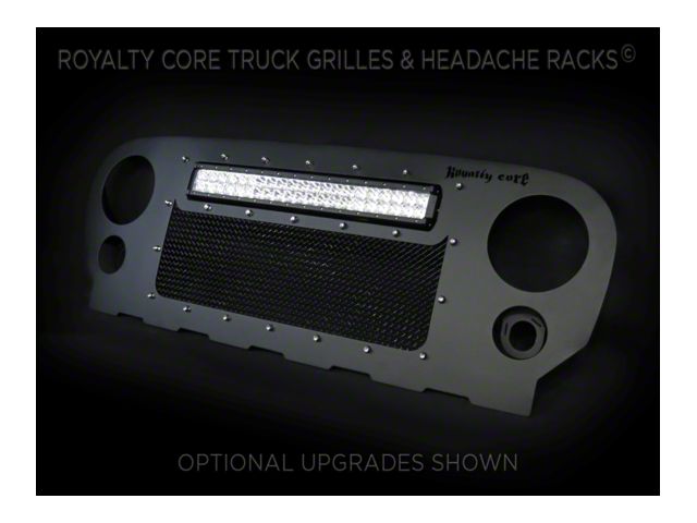 Royalty Core RCRX LED Race Line Replacement Grille with Top Mount LED Light Bar; Satin Black (07-18 Jeep Wrangler JK)