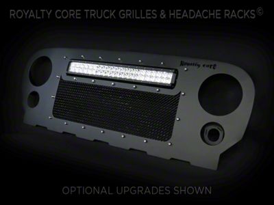 Royalty Core RCRX LED Race Line Replacement Grille with Top Mount LED Light Bar; Satin Black (07-18 Jeep Wrangler JK)