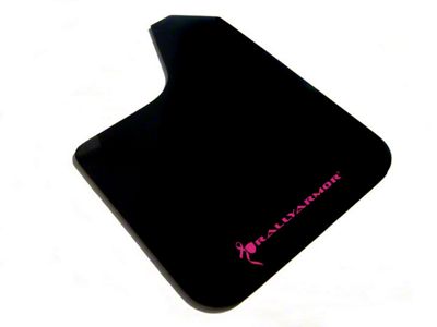 Rally Armor Universal Basic Mud Flaps with Breast Cancer Pink Logo; Front and Rear (Universal; Some Adaptation May Be Required)
