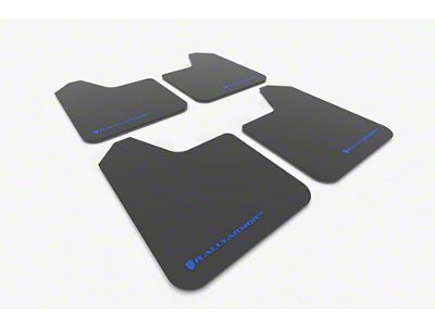 Rally Armor Universal UR Black Mud Flaps with Blue Logo; Front and Rear (Universal; Some Adaptation May Be Required)