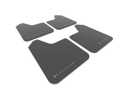 Rally Armor Universal UR Black Mud Flaps with Grey Logo; Front and Rear (Universal; Some Adaptation May Be Required)