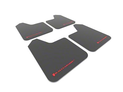 Rally Armor Universal UR Black Mud Flaps with Red Logo; Front and Rear (Universal; Some Adaptation May Be Required)