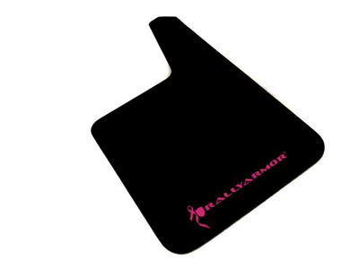 Rally Armor Universal Basic Plus Black Mud Flaps with Breast Cancer Pink Logo; Front and Rear (Universal; Some Adaptation May Be Required)