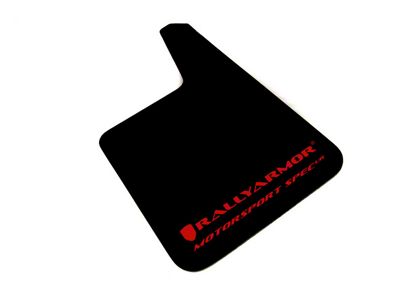 Rally Armor Universal MSpec Black Mud Flaps with Red Logo; Front and Rear (Universal; Some Adaptation May Be Required)
